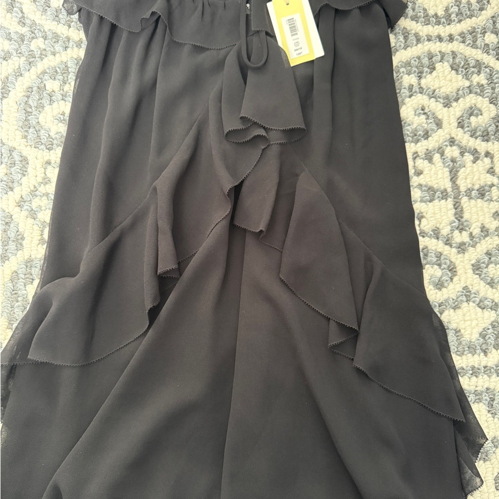 Aritzia Black Ruffle Mini Dress